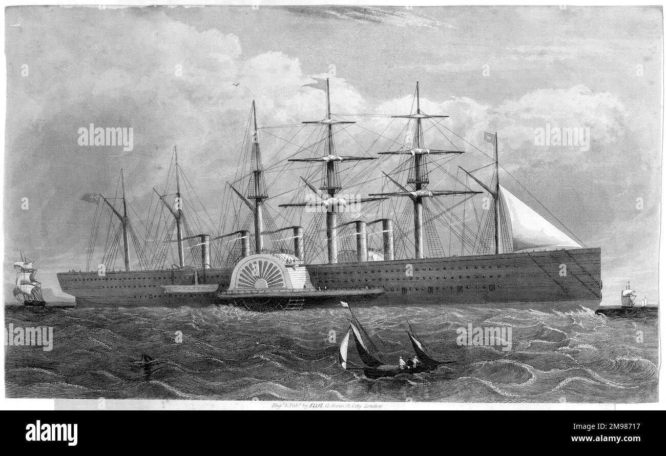 Brunel - SS Great Eastern steamship. Stock Photo