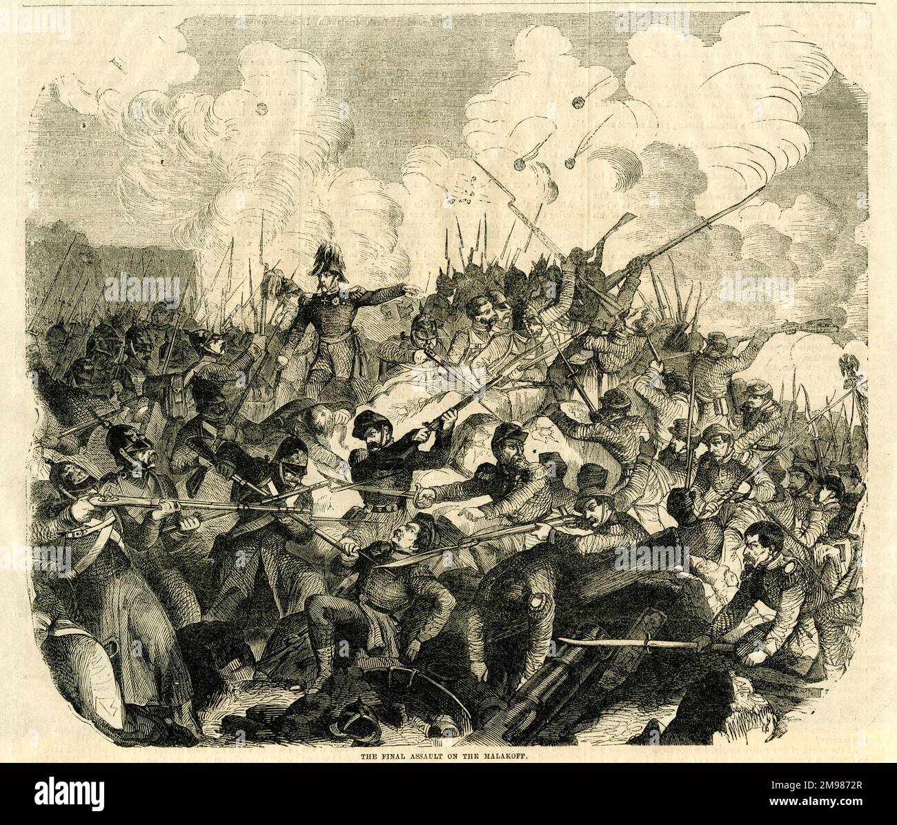 Crimean War -- the final assault on the Malakoff. Stock Photo