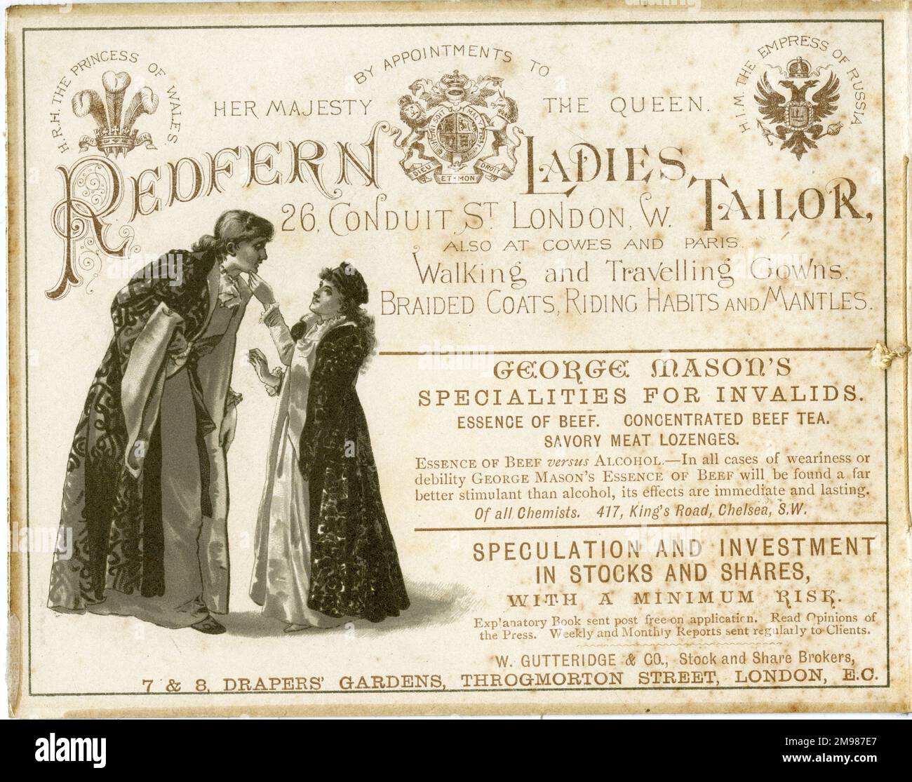 Advertisements in Princess Ida programme, Gilbert & Sullivan, Savoy Theatre, London. Stock Photo