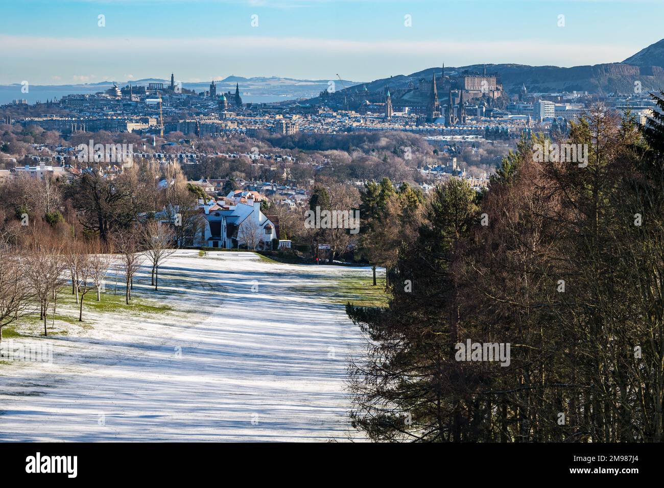 Edinburgh, Scotland, UK, 17th January 2023. UK Weather cold and frosty in the sunshine. A view