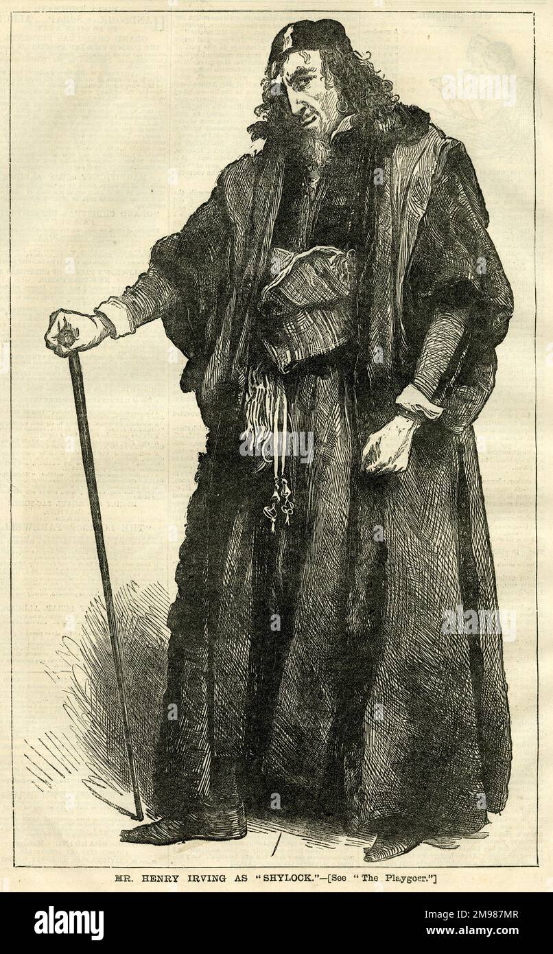 Henry Irving as Shylock in Shakespeare's The Merchant of Venice. Stock Photo