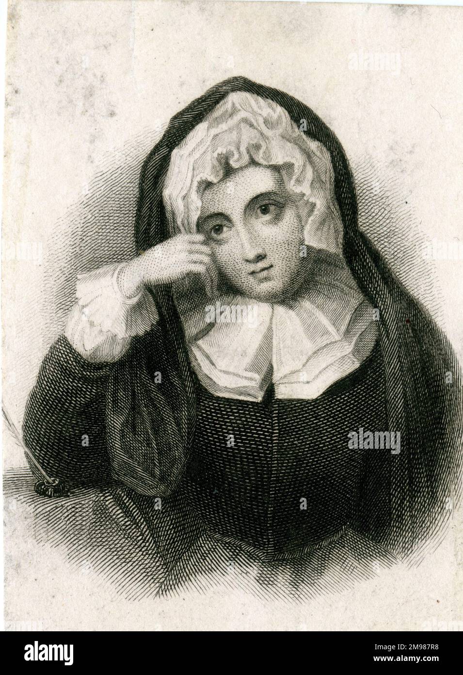 Rachel, Lady Russell (nee Wriothesley, 1636-1723), letter writer and author, wife of William, Baron Russell, who was executed for his part in the Rye House Plot of 1683. Seen here dressed as a widow. Stock Photo