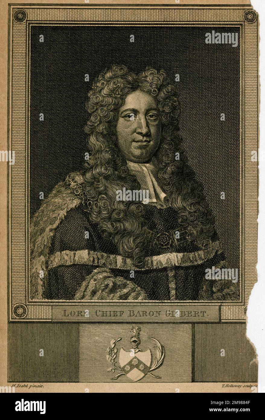Sir Jeffrey Gilbert (1674-1726), English barrister, judge and author, Lord Chief Baron of the Exchequer in Ireland and England from 1725 until his death. Stock Photo