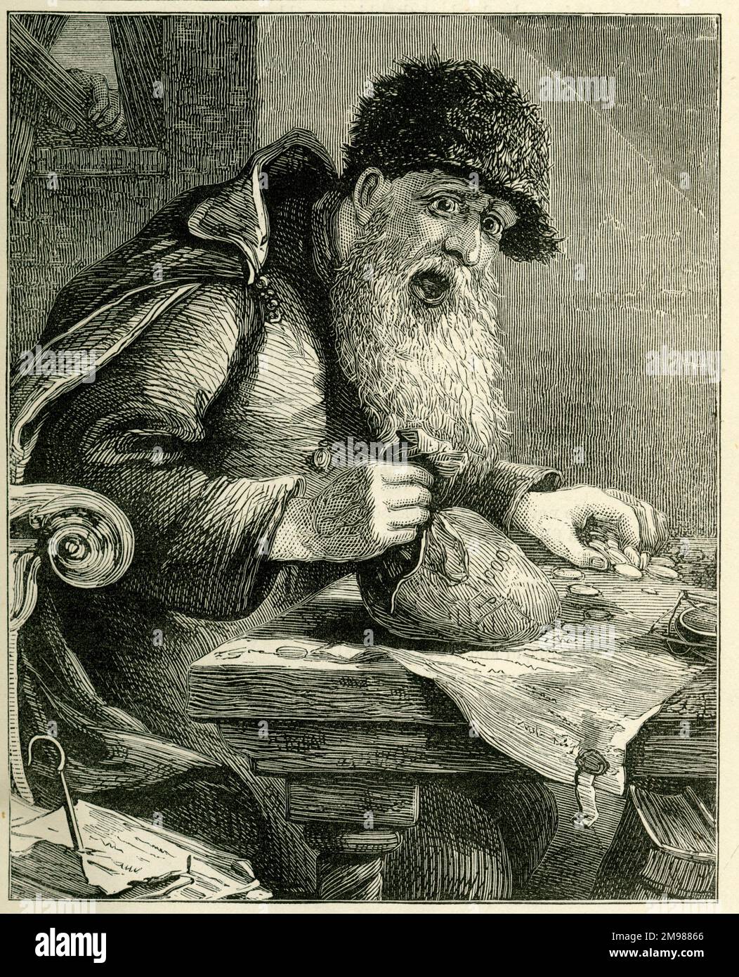 Occupations 1882 - The Miser. Stock Photo