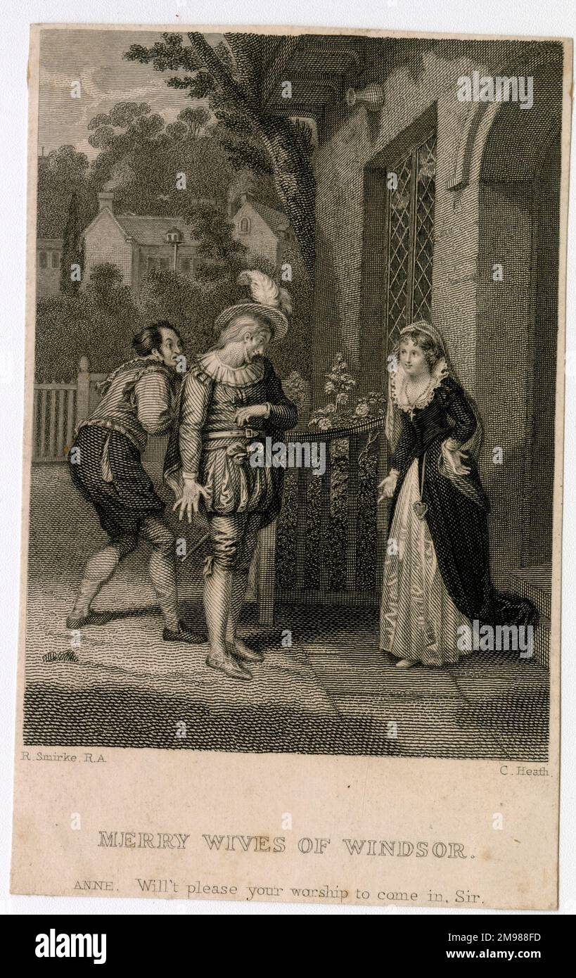 Shakespeare - The Merry Wives of Windsor - Anne Page (to the bashful Slender): Will't please your worship to come in, sir? Stock Photo