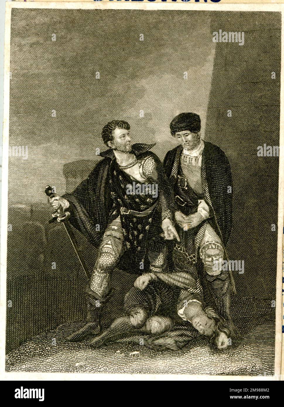 Death of Prince Arthur -- the young Prince Arthur, Duke of Brittany, is thought to have been murdered on the orders of his uncle, King John.  Previously, Arthur had been imprisoned in the Chateau de Falaise, but disappeared in April 1203. Stock Photo