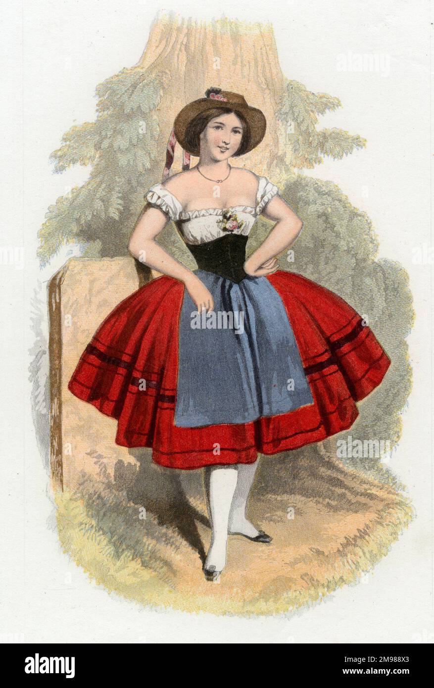 Victorian Ballerina in folk costume Stock Photo - Alamy