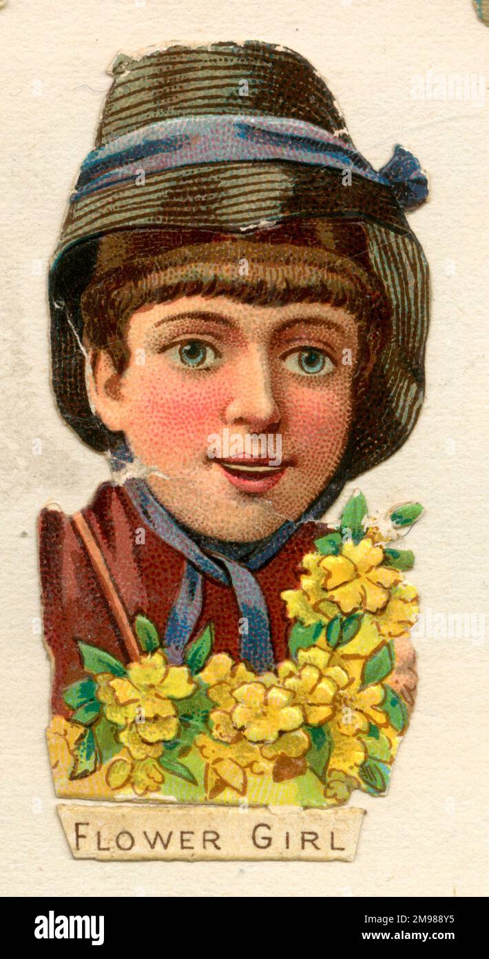 Victorian Scrap Flower Girl Stock Photo Alamy