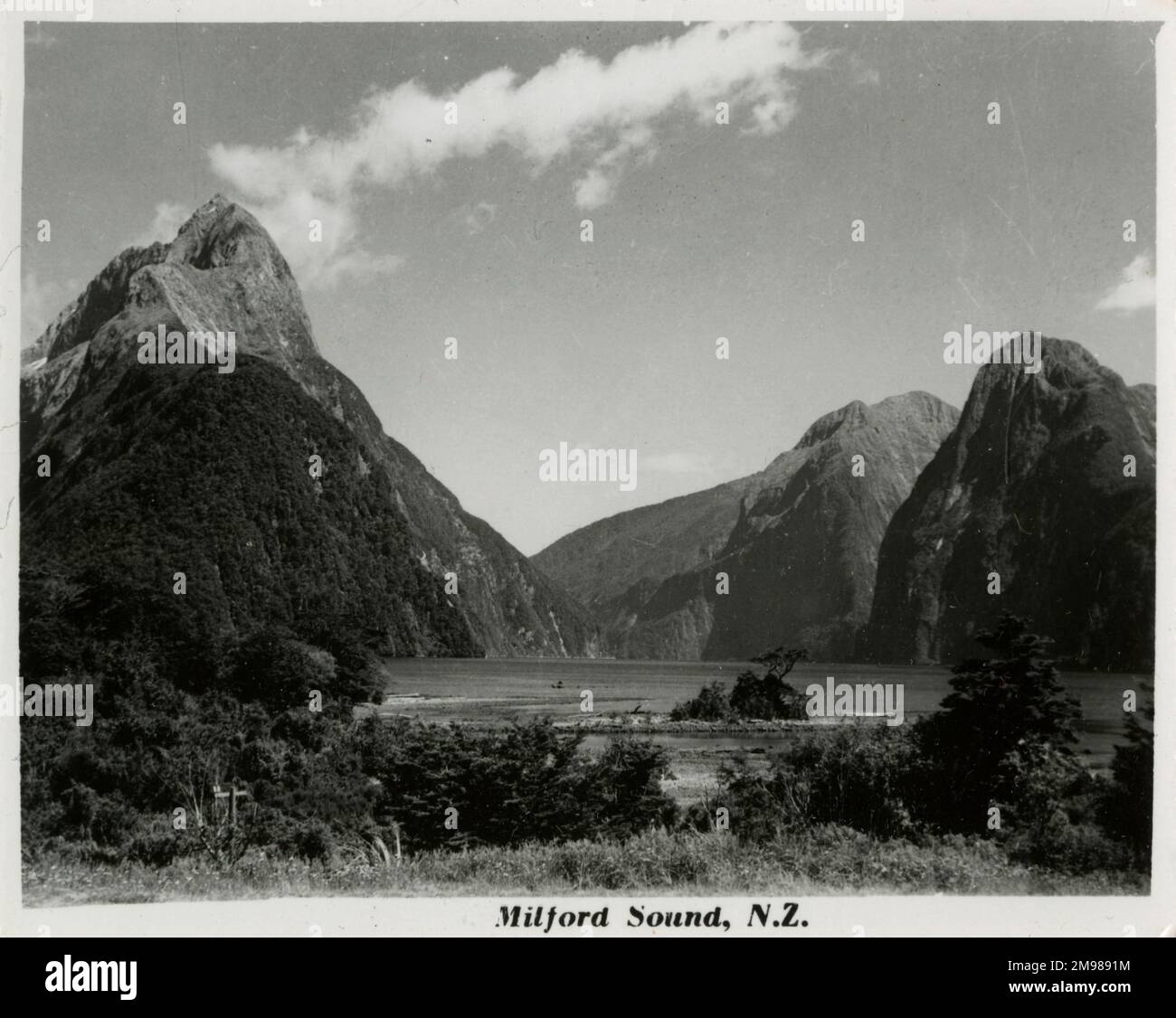 Milford Sound (Piopiotahi), South Island, New Zealand. Stock Photo