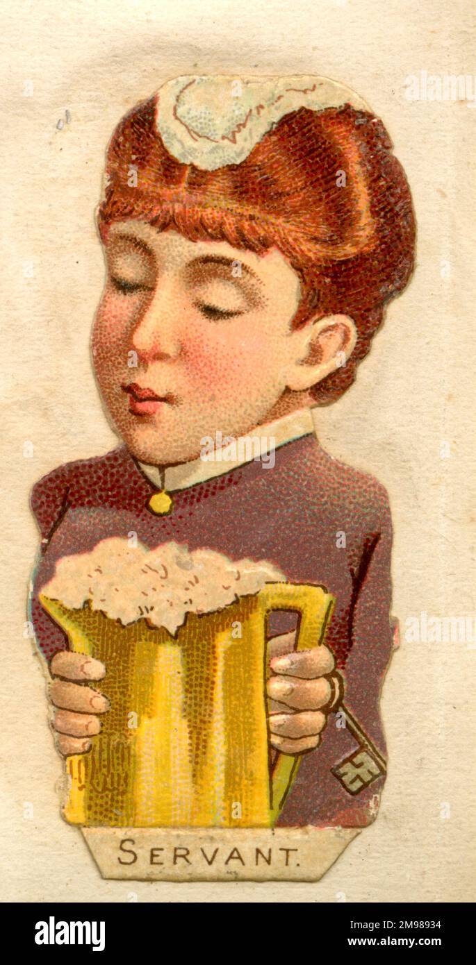 Victorian Scrap -- Servant. Stock Photo