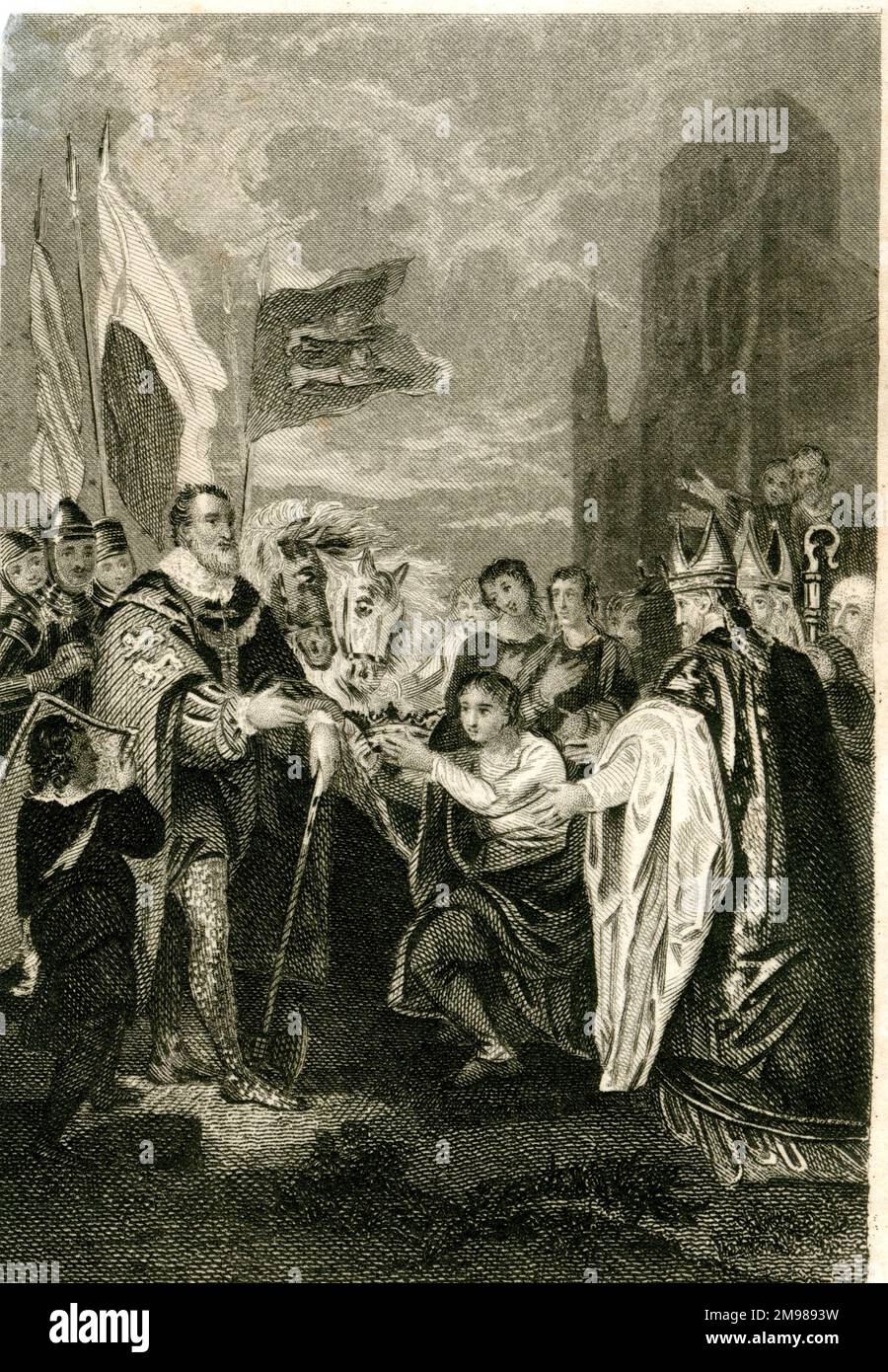 William I the Conqueror (10271087) receiving the crown after winning the Battle of Hastings