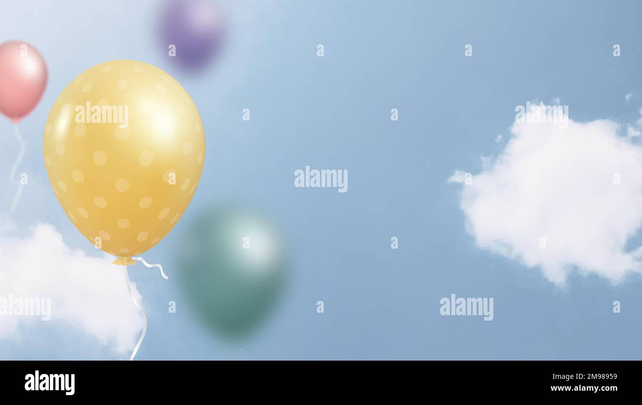 Colorful flying balloons template design vector Stock Vector