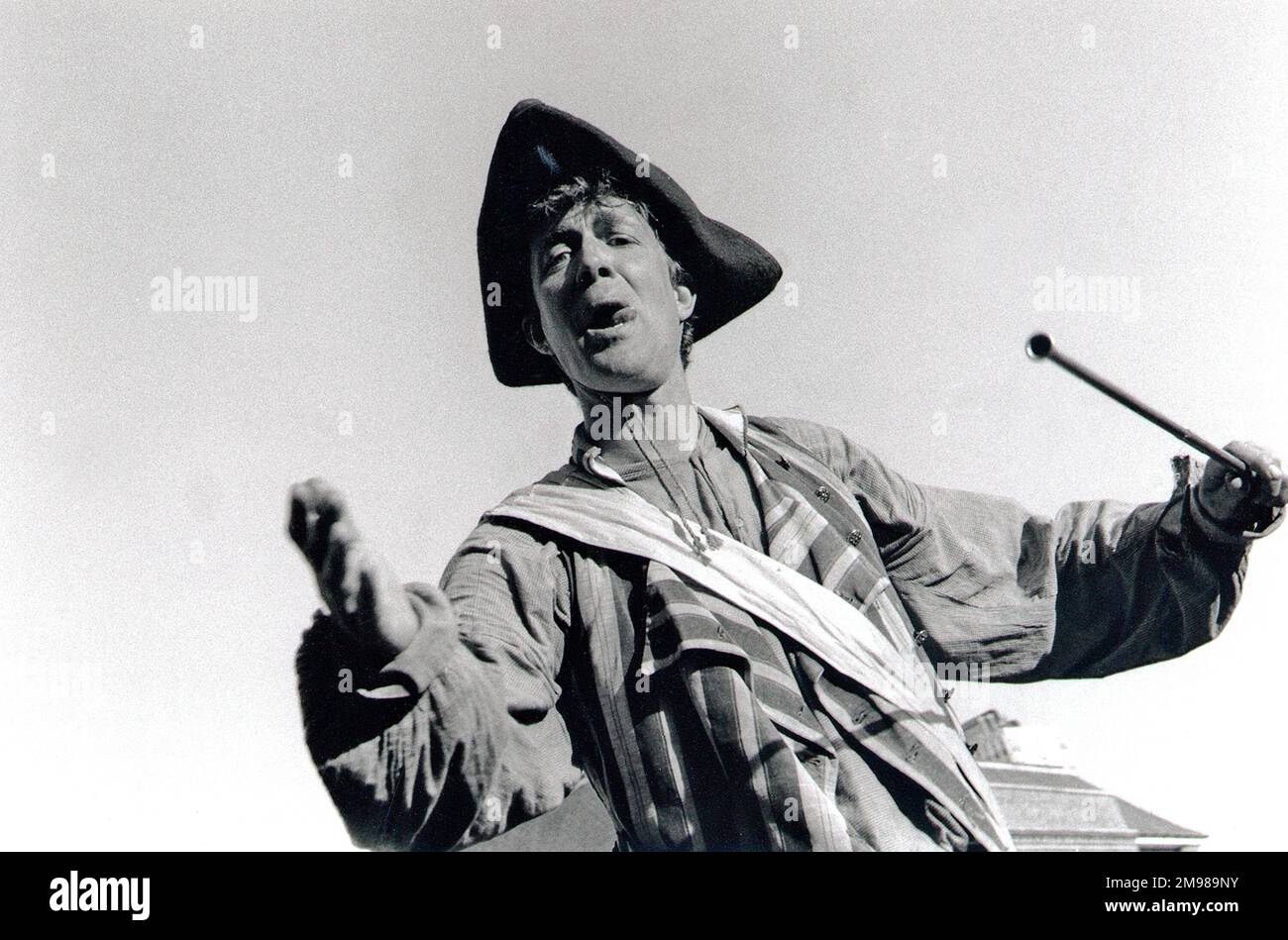 Young man in three-cornered hat, possibly part of a naval re-enactment in Portsmouth. Stock Photo