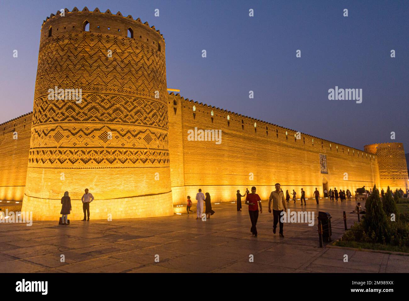 SHIRAZ, IRAN - JULY 6, 2019: Evening view of Karim Khan Citadel in Shiraz, Iran. Stock Photo