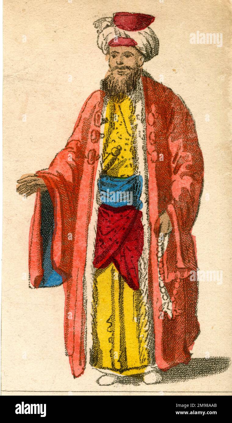 Egyptian Bey in traditional costume. Stock Photo