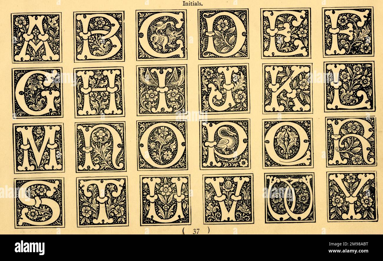 William morris initials hi-res stock photography and images