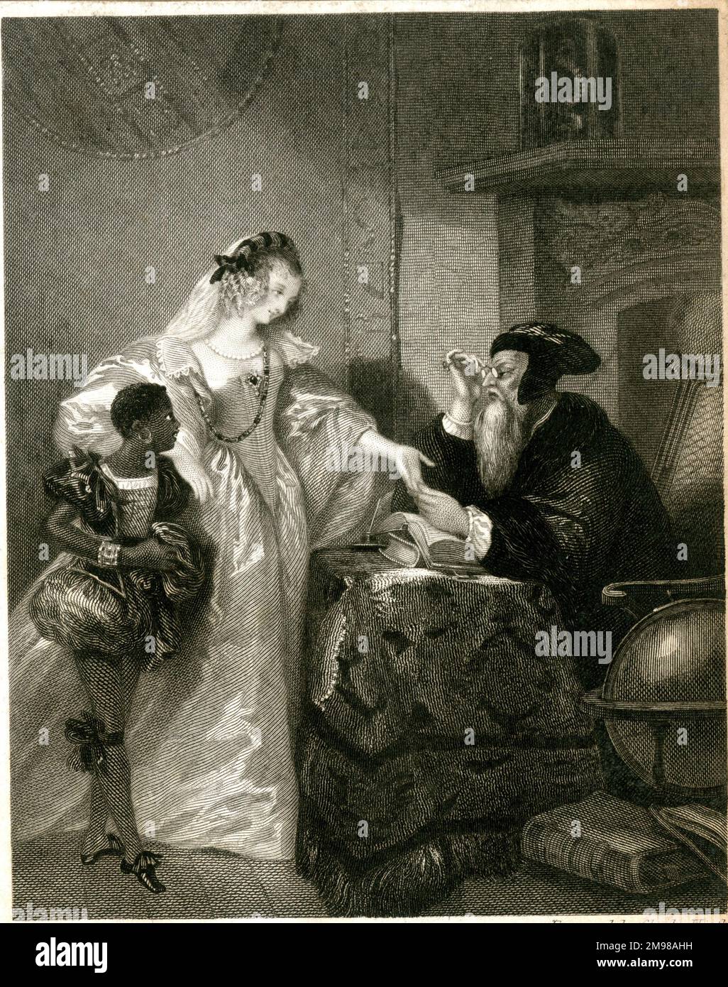 The Prophet of St Paul's -- a woman visits a fortune teller. Stock Photo