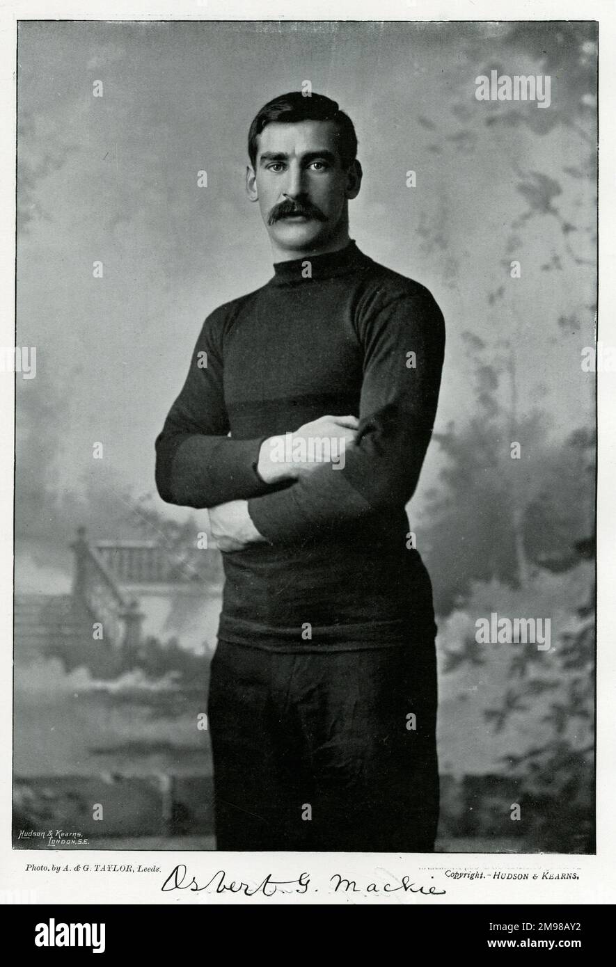 Osbert Gadesden Mackie (1869-1927), English Rugby union player and Anglican priest.  He played rugby for Wakefield Trinity, Cambridge University, Yorkshire, Barbarians, British Isles XV and England. Stock Photo