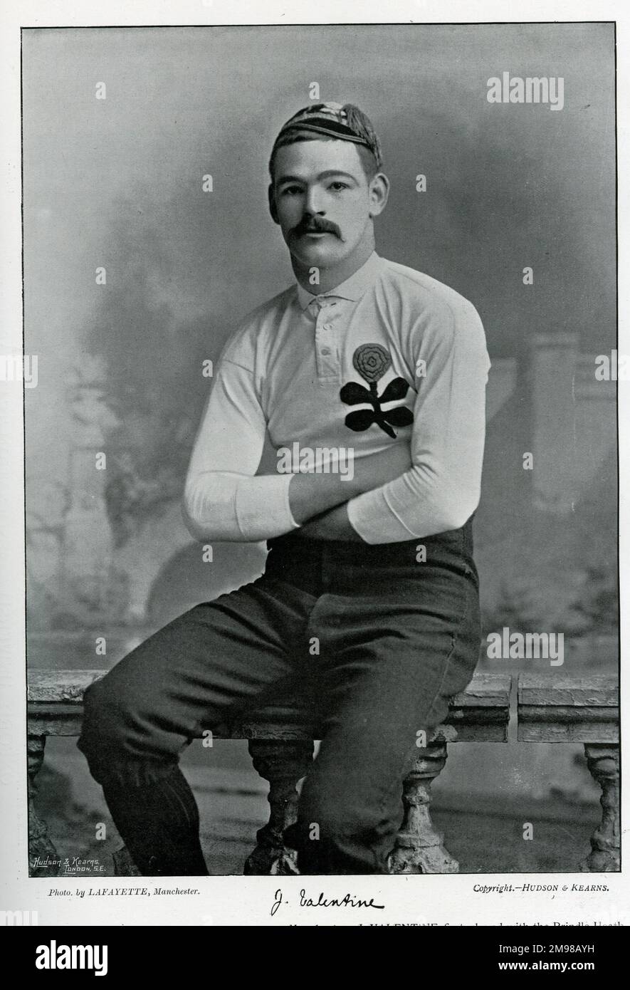 James 'Jim' Valentine (1866-1904), England rugby player who also played for Swinton and Lancashire. Stock Photo