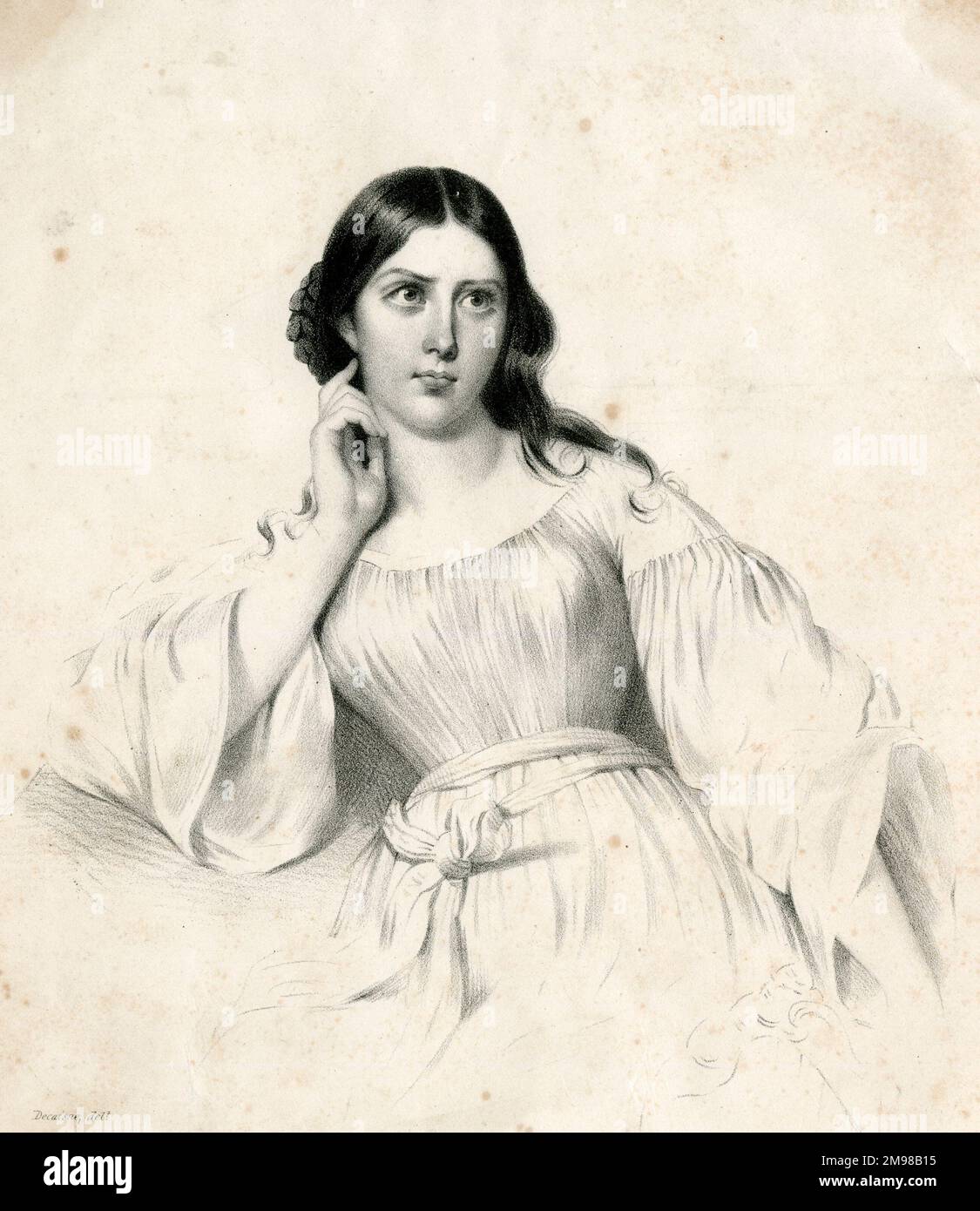 Maria Malibran de Beriot (1808-1836), Spanish mezzo-soprano, in the role of Desdemona in Rossini's opera Otello. Stock Photo