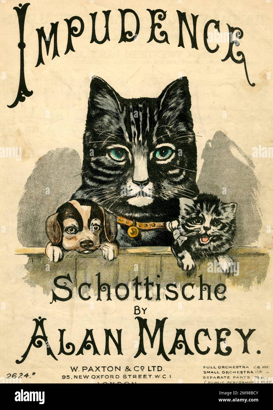 Music cover, Impudence, Schottische by Alan Macey. Stock Photo