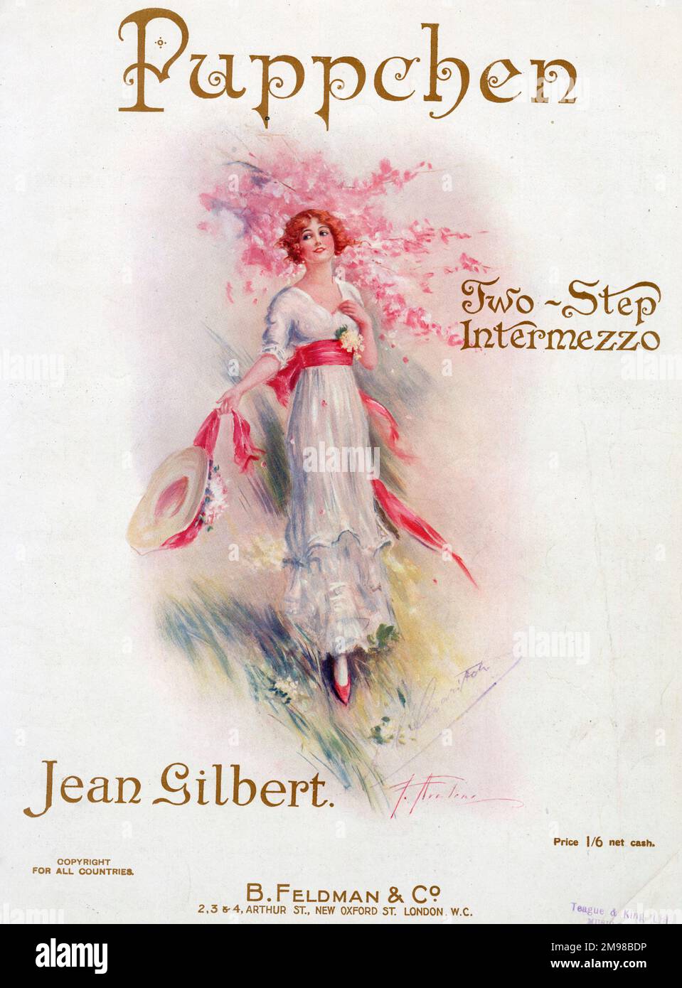Music cover, Puppchen, two-step intermezzo by Jean Gilbert. Stock Photo