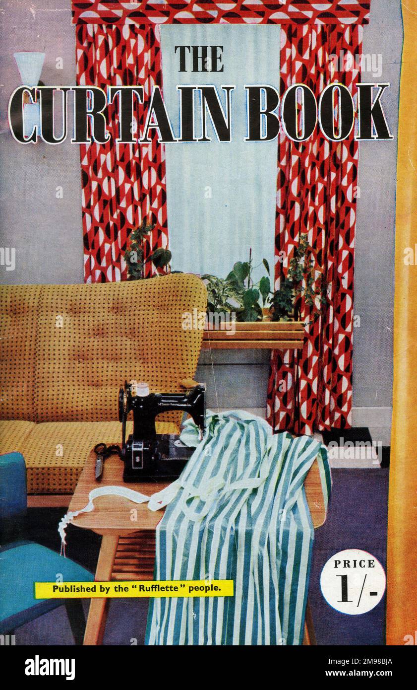 Cover design, The Curtain Book, published by Rufflette, one shilling ...