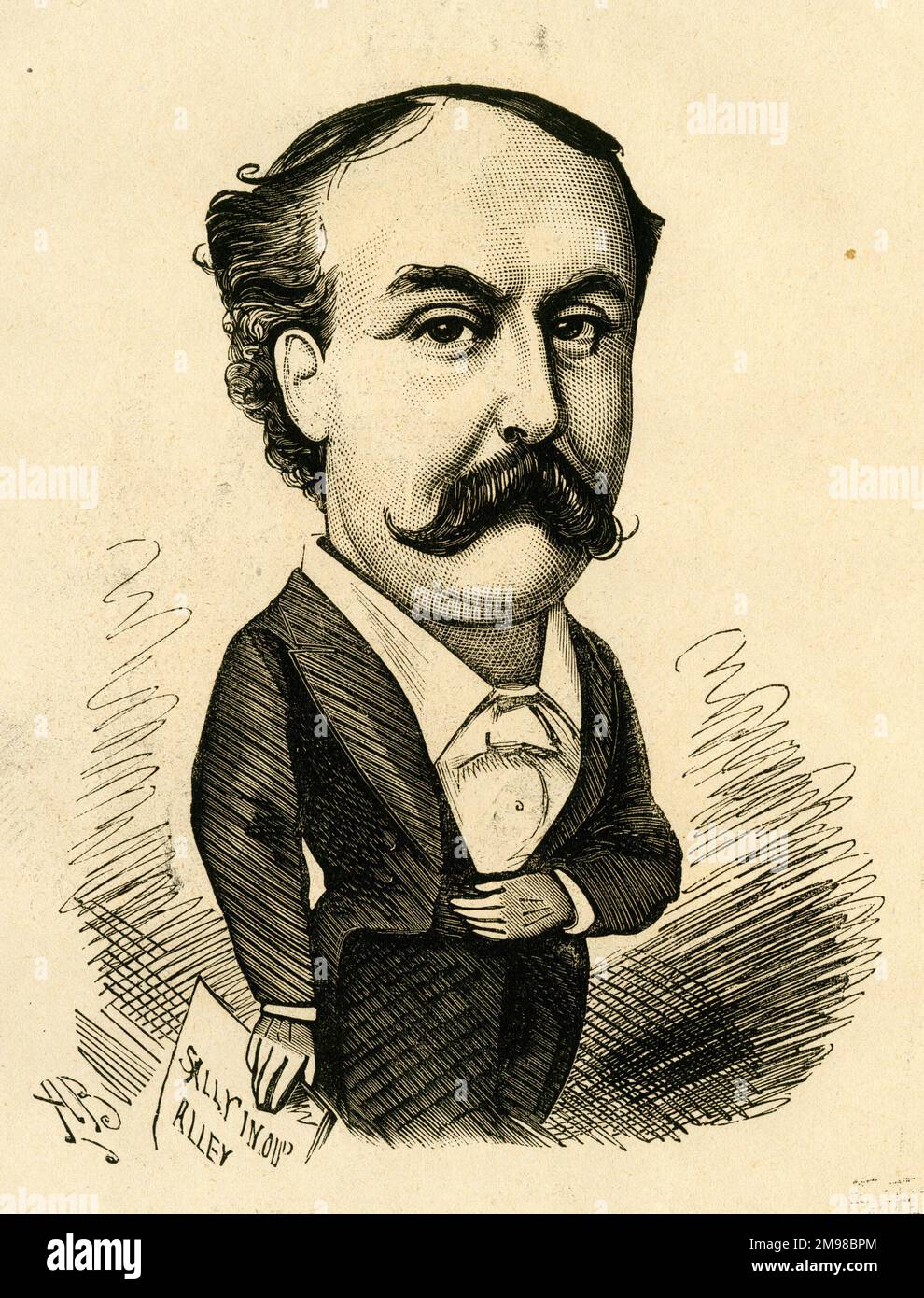 Cartoon, Edward Lloyd (1845-1927), British tenor, particularly in concerts and oratorios. Stock Photo