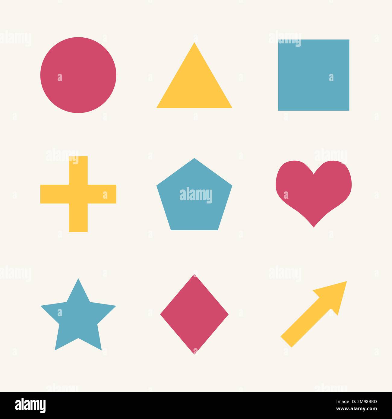 Colorful flat geometric shapes set vector Stock Vector Image & Art Alamy