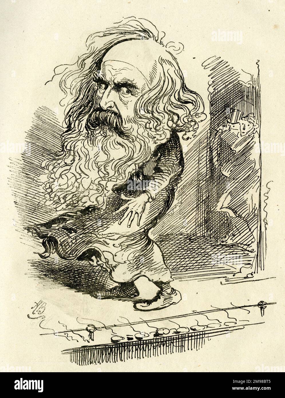 Cartoon, Tommasso Salvini (1829-1915), Italian actor, as King Lear ...