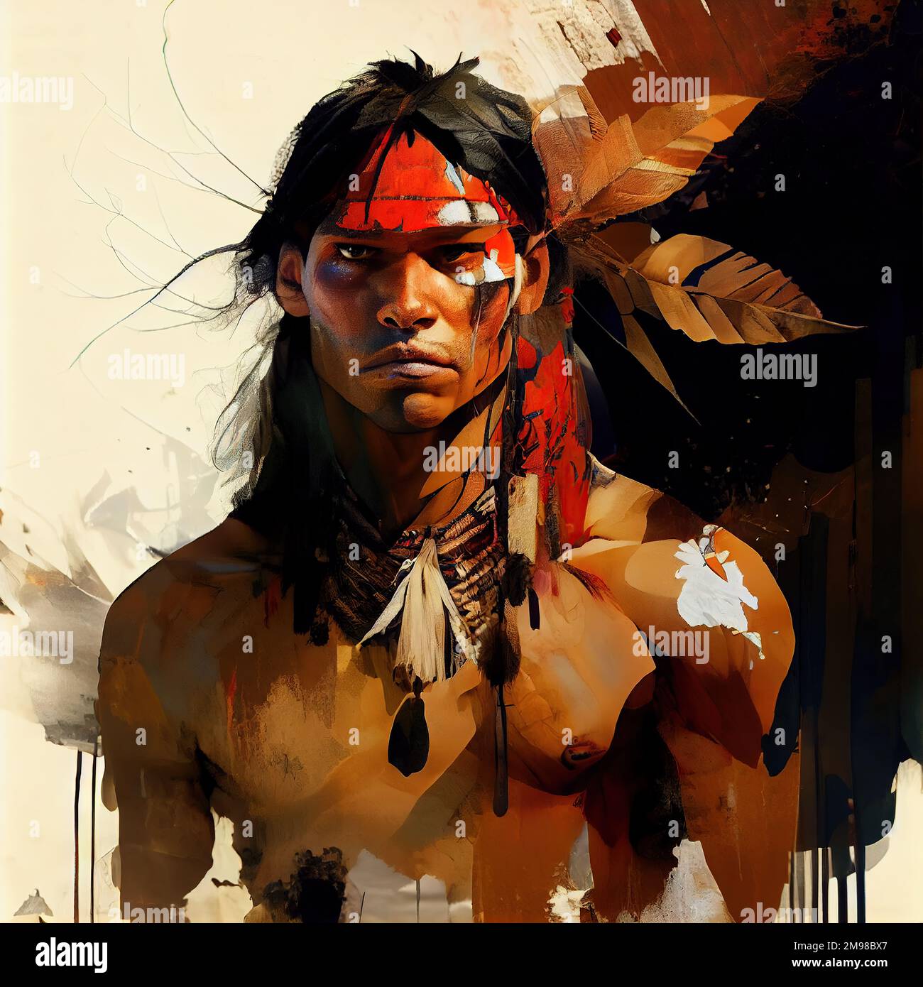Beautiful painting young indian warrior hi-res stock photography and ...