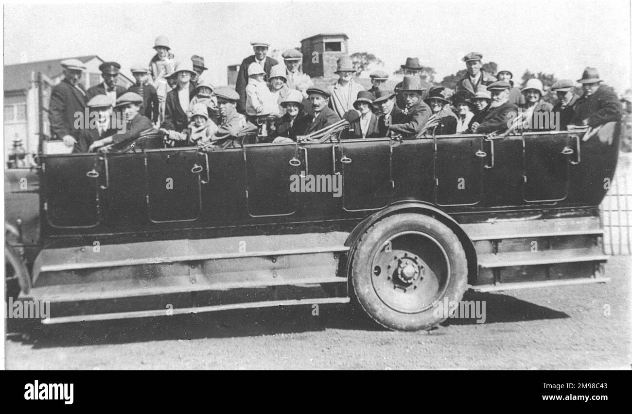 A charabanc, popular type of outings coach. Stock Photo