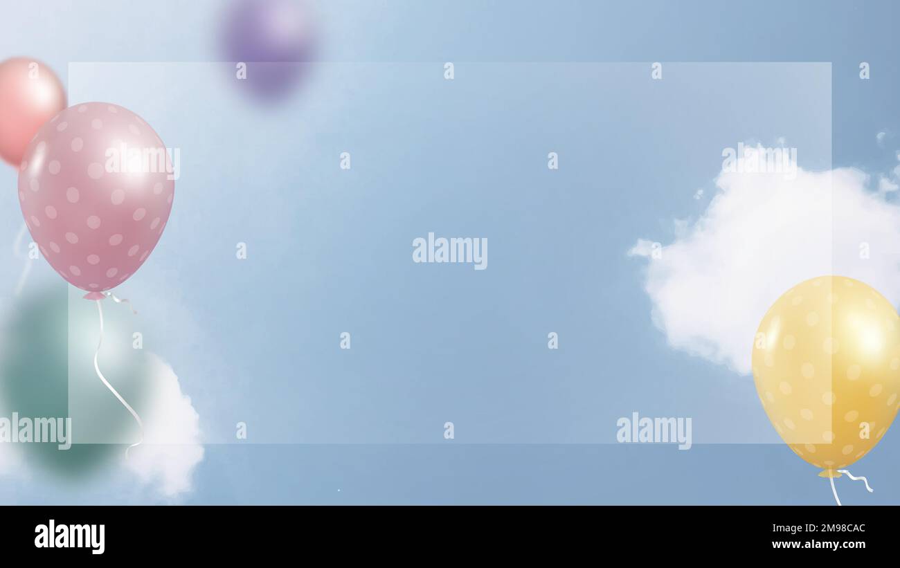 Colorful flying balloons frame design vector Stock Vector