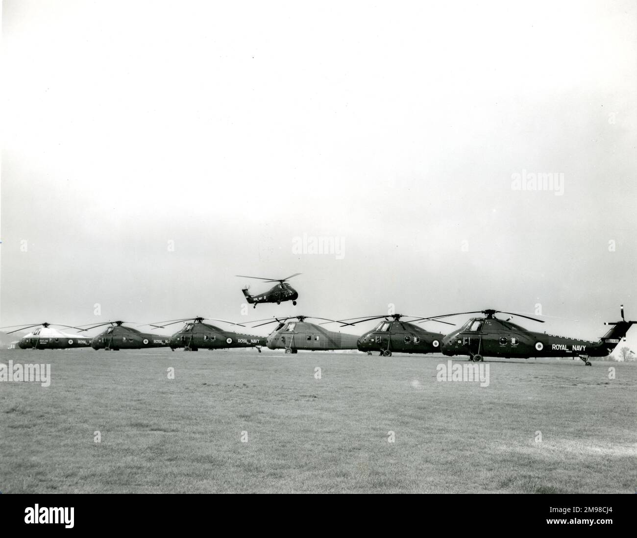 Pre-production and production Westland Wessex helicopters at Yeovil in 1960. Stock Photo