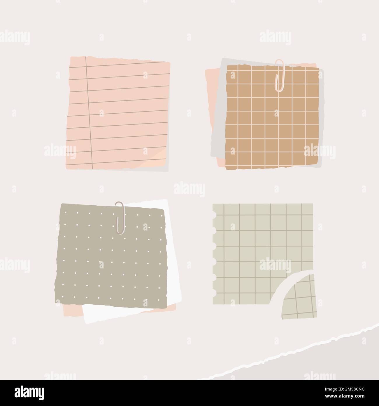 Colorful paper note collection social ads template vector Stock Vector ...