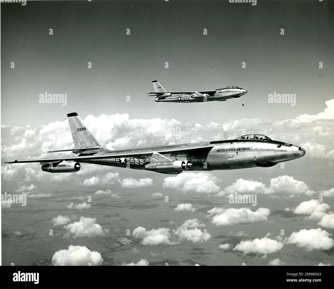 Boeing RB-47E Stratojet, 51-5259, front, and B-47E Stratojet, 51-7043. Stock Photo