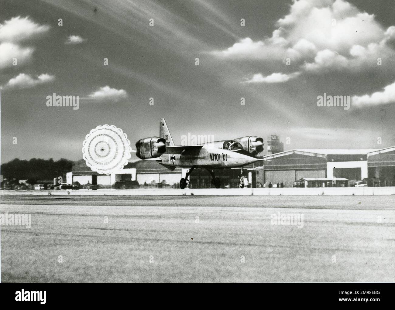 EWR VJ101C X1 making a conventional landing Stock Photo - Alamy