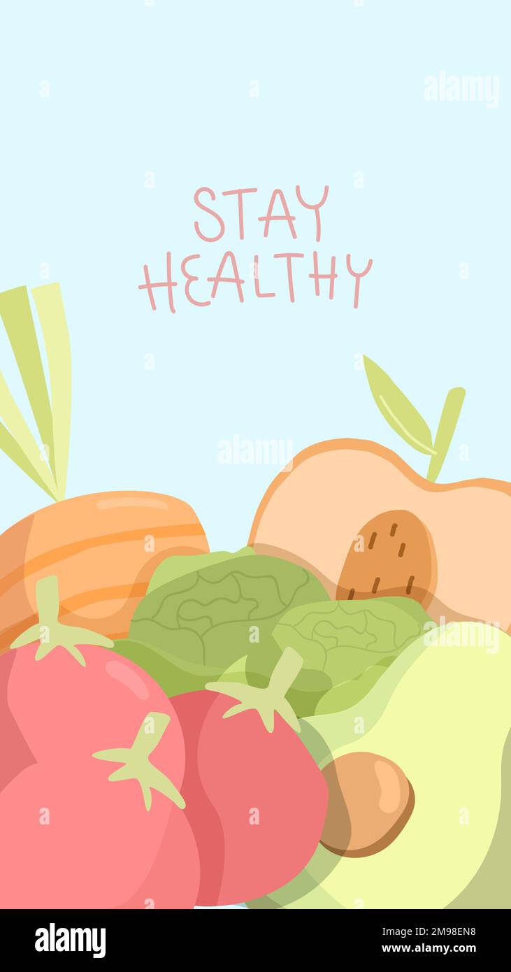Hand drawn vegetables phone background vector Stock Vector