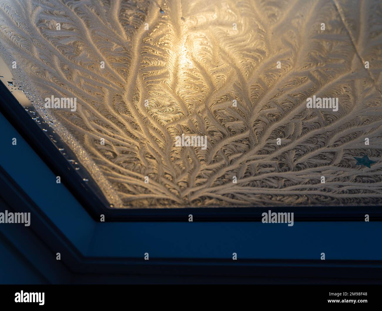 Ice patterns on a window Stock Photo Alamy