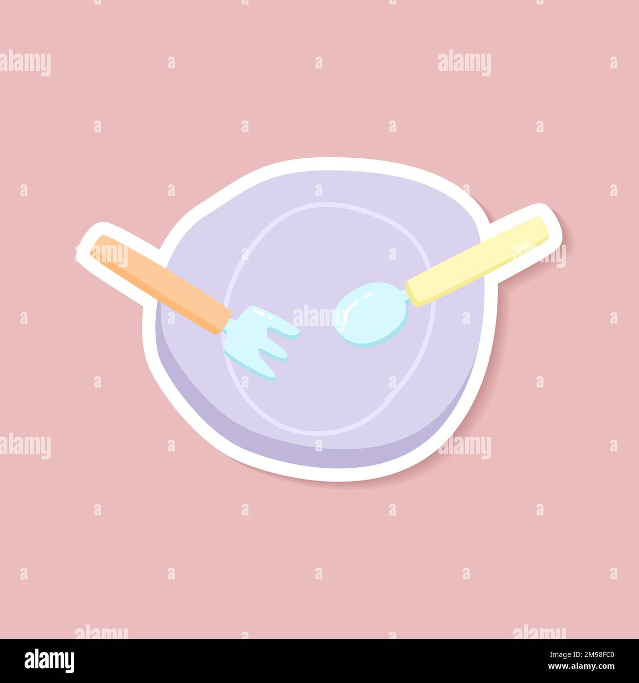Empty plate with fork and spoon vector Stock Vector Image & Art Alamy