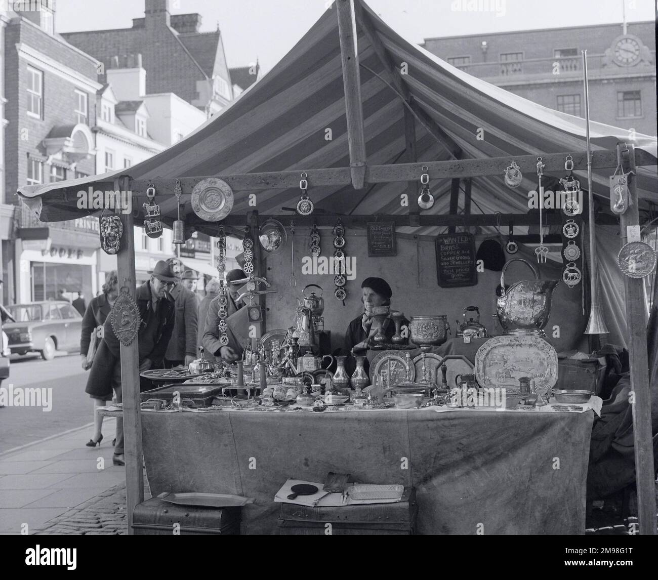 Bric a Brac stall in a Cambridge Street Cambridge England Stock Photo