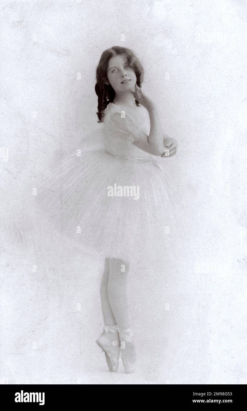 Young ballerina (Dorothy Turner) in a studio photo. Stock Photo