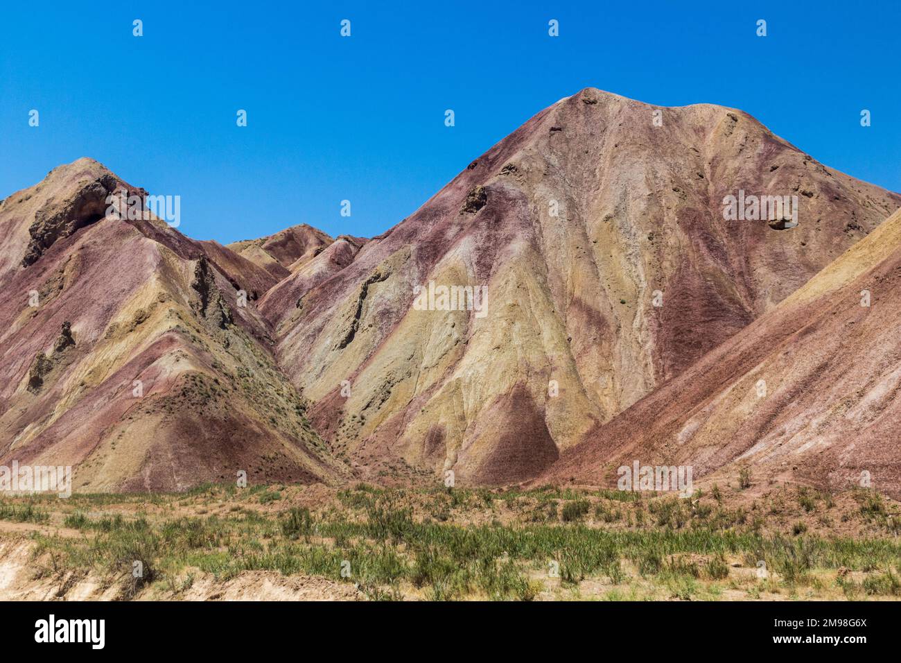 Multicolored rainbow Aladaglar mountains in Eastern Azerbaijan province, Iran Stock Photo