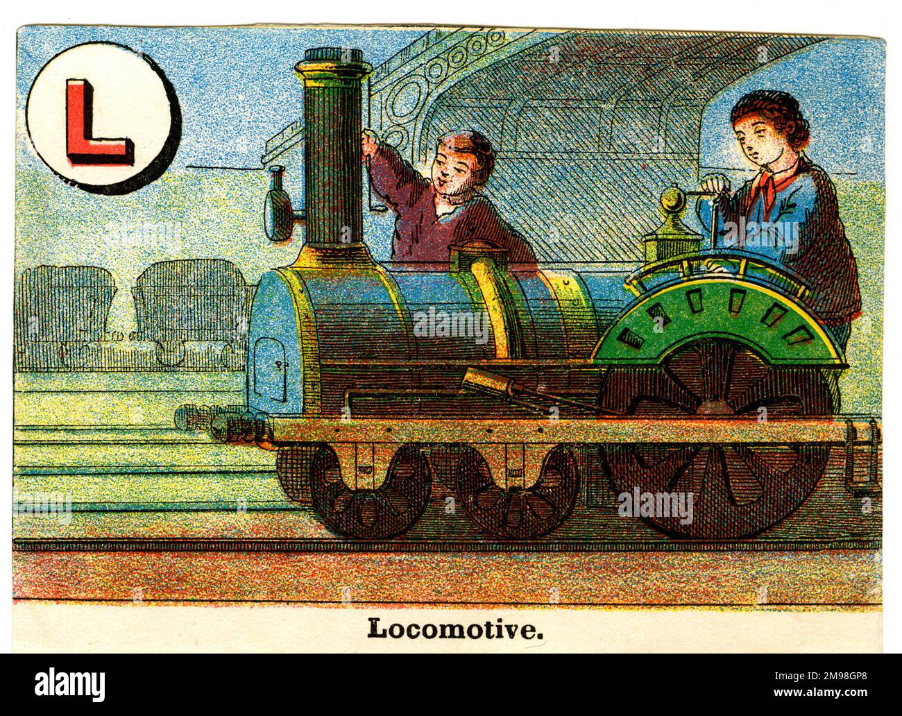French Railway Alphabet - L for Locomotive (engine). Stock Photo