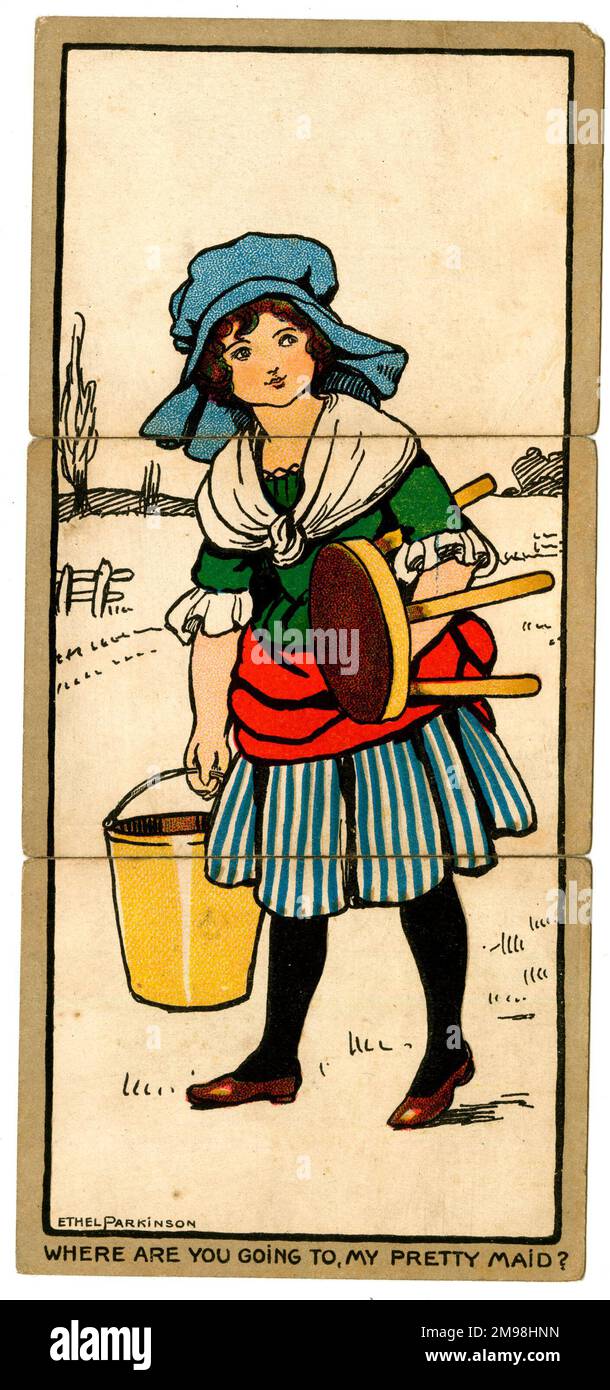 Little Folks Misfitz Playing Cards - Where are you going to, my pretty maid? Stock Photo