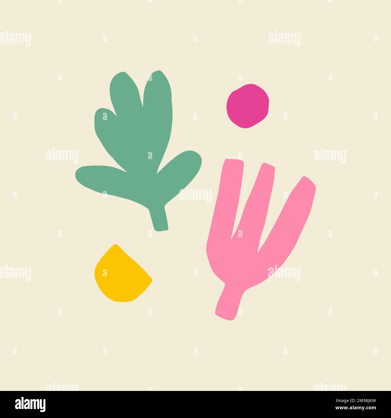 Cute and colorful tropical design elements vector Stock Vector
