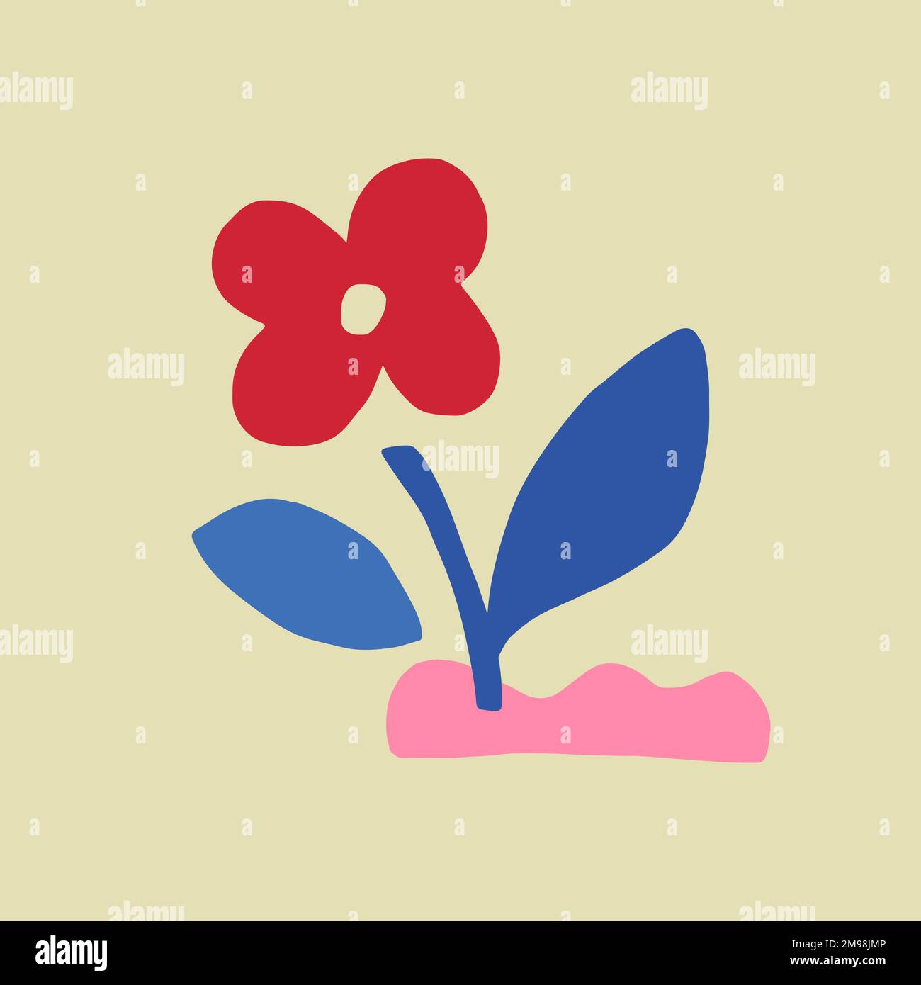 Cute red flower design element vector Stock Vector Image & Art - Alamy