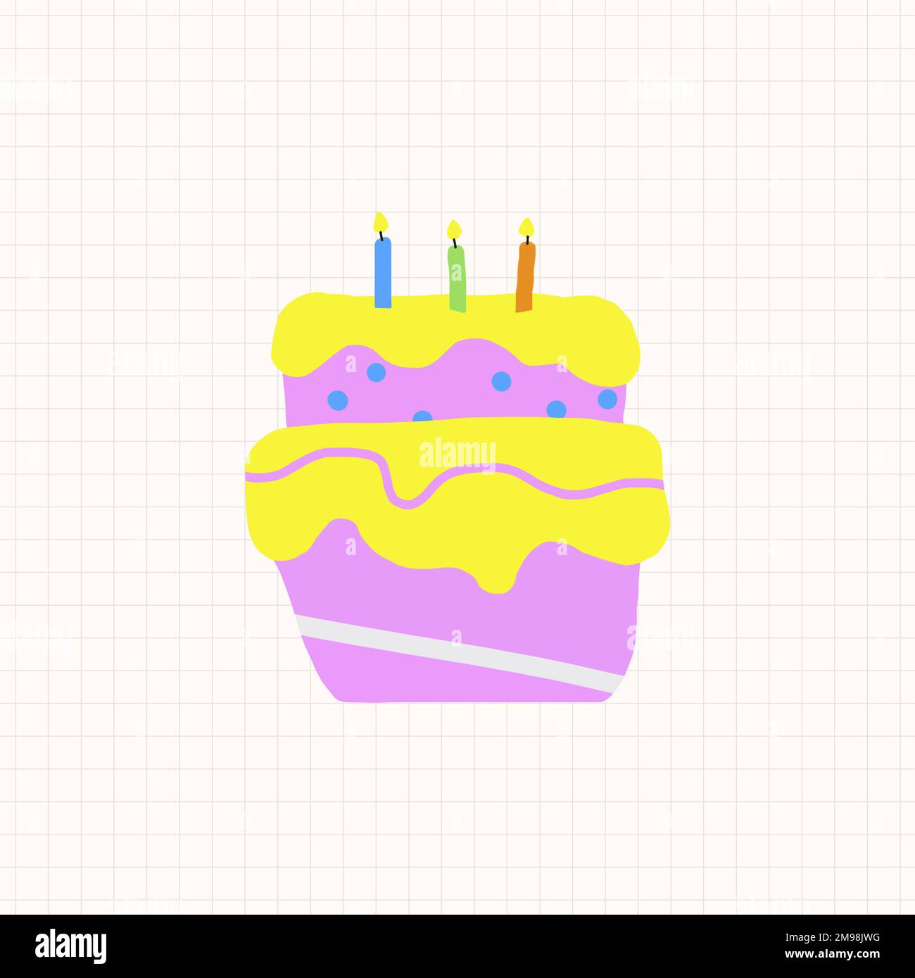 Doodle birthday cake vector Stock Vector