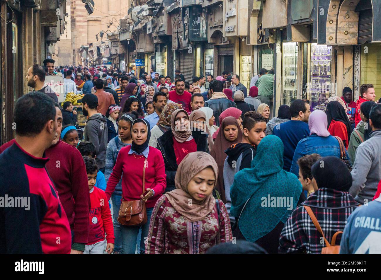 Cairo Egypt January 26 2019 View Of A Busy Narrow Street Near Khan