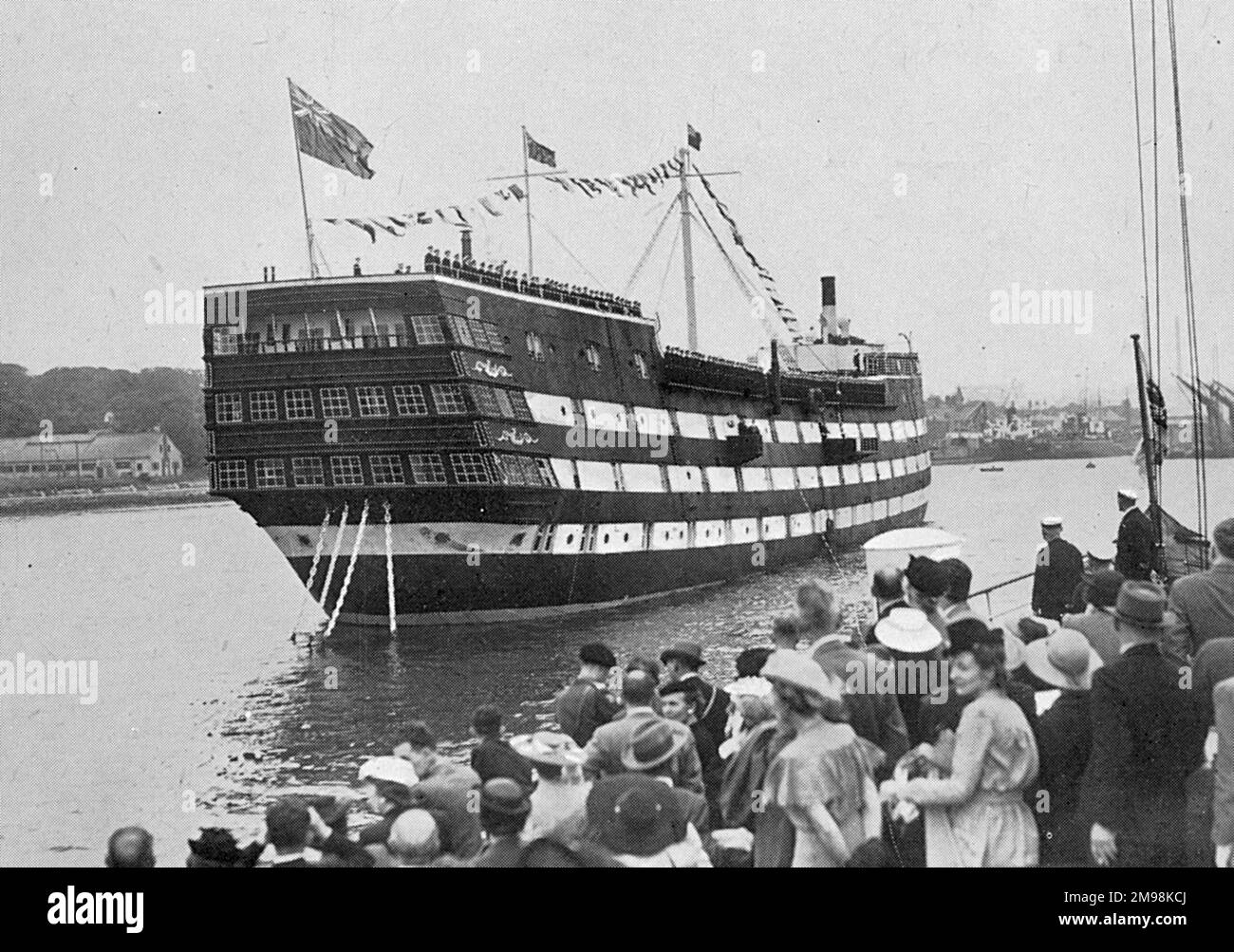 HMS Worcester, Greenhithe, Kent -- Merchant Navy training vessel. Stock Photo